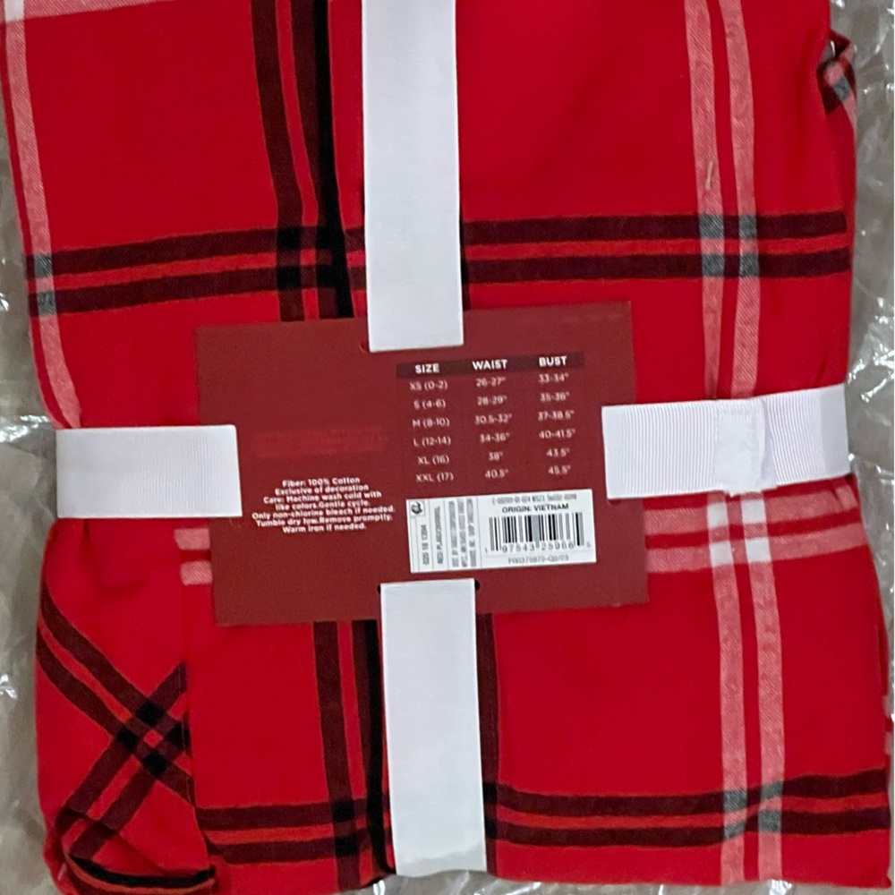 Women's Plaid Flannel Matching Pajama Set - Wondershop Red XXL NEW MSRP $30 - Picture 6 of 6